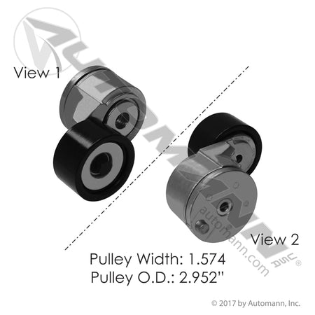 Continental Elite A/C Belt Tensioner - Accu-Drive Smooth Pulley, Cummins ISX - 816.49582