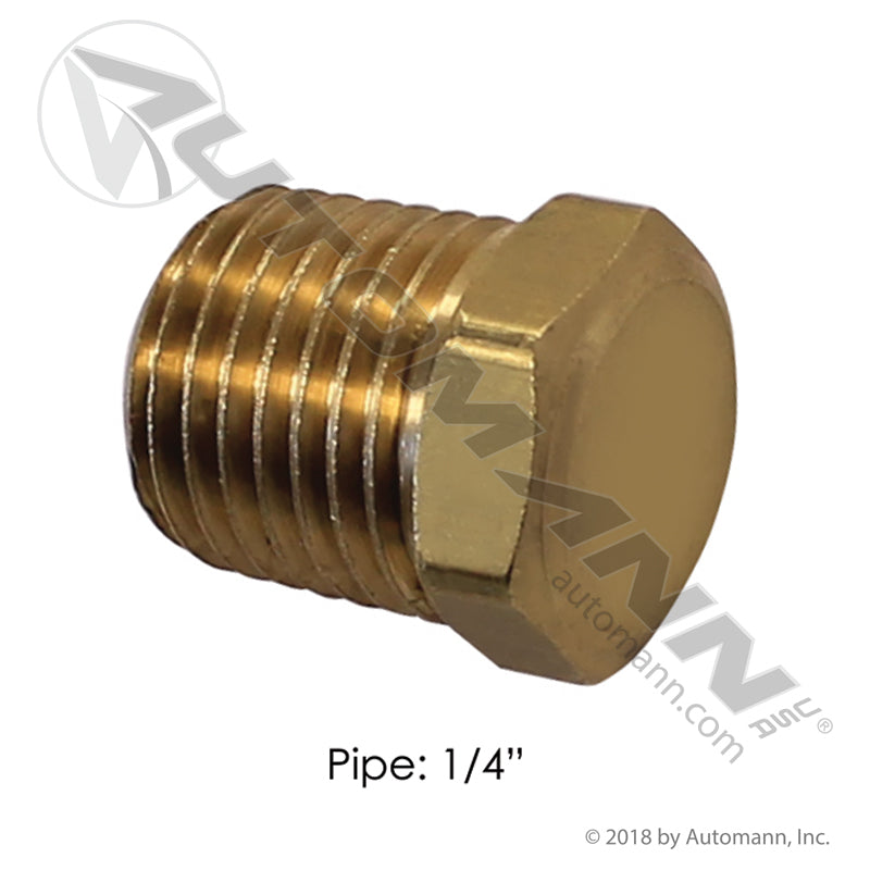 Brass Hex Head Plug - 1/4in Male NPT Port - Eaton 3152X4 Parker 218P4 177.9121B
