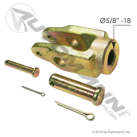 Brake Clevis Kit - Gunite Type 5/8in-18 Thread 1.0in Pin Centers - Gunite AS3000 Haldex CQ36541 179.YK5814