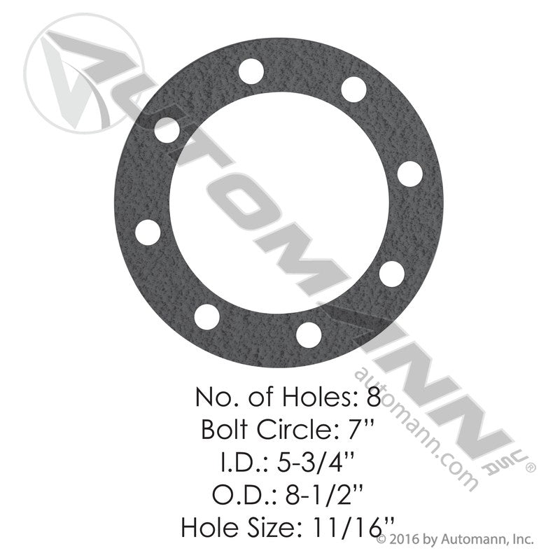 Drive Axle Flange Gasket - 8-Bolt 7in Bolt Circle - Meritor R002341 Volvo/White 453127 180.10613