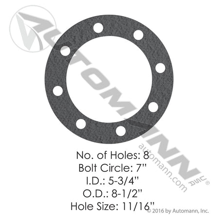 Drive Axle Flange Gasket - 8-Bolt 7in Bolt Circle - Meritor R002341 Volvo/White 453127 180.10613