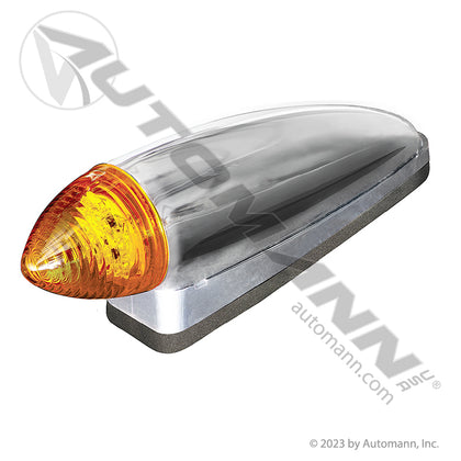 Cab Marker Light LED Amber 8-Diode Bullet 2-1/4in x 10in - 6in C to C Chrome - Trucklite 26361Y4 571.LD328A8