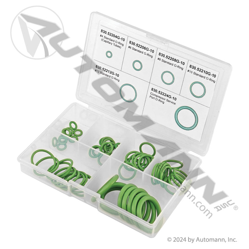 A/C O-Ring Kit - HNBR 60 Piece Assortment, 10 Each of 6 Sizes - MEI 8989 Red Dot RD549050 830.ORK60HNBR