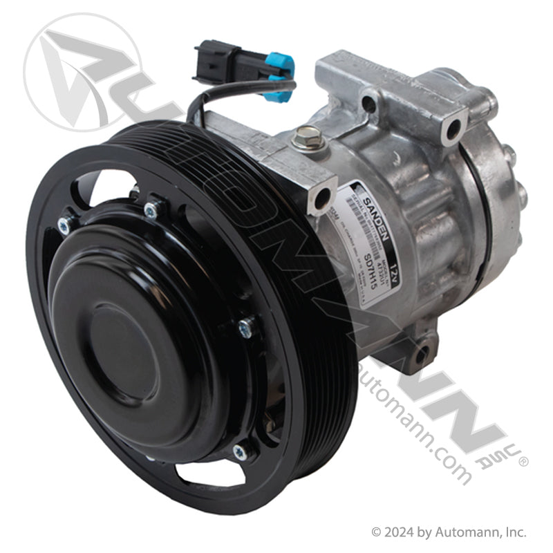 Everco HD A/C Compressor - OE Sanden SD7H15 Direct Mount 180mm 8-Groove Clutch - Volvo VNL 4732SAN EVR4732SAN