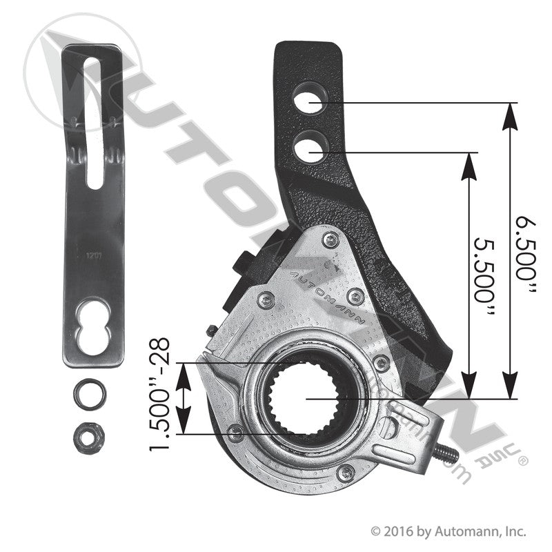 Automatic Slack Adjuster - Haldex Type 1-1/2in x 28 Spline, 5-1/2in and 6-1/2in Arm - Replaces Haldex 40010141 Mack 25QD410P10 135.2831