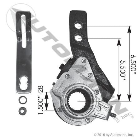 Automatic Slack Adjuster - Haldex Type 1-1/2in x 28 Spline, 5-1/2in and 6-1/2in Arm - Replaces Haldex 40010141 Mack 25QD410P10 135.2831