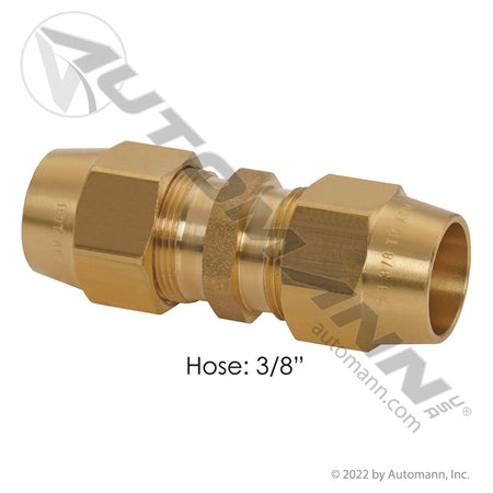 Air Brake Hose Union - 3/8" ID Brass DOT Air Fitting - Euclid E8600 Haldex 11913 177.16976