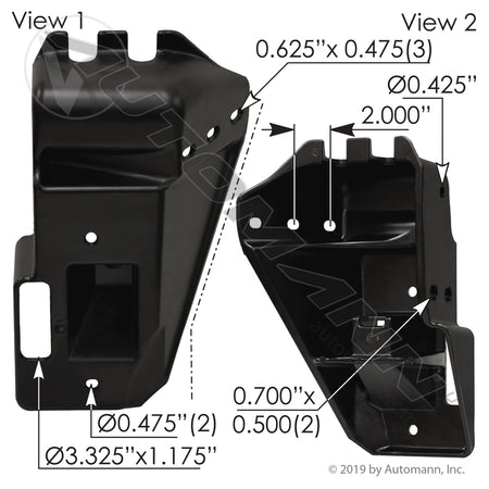 Bumper Mounting Bracket LH - Freightliner New Cascadia - Replaces Freightliner 21-28997-000 564.46699