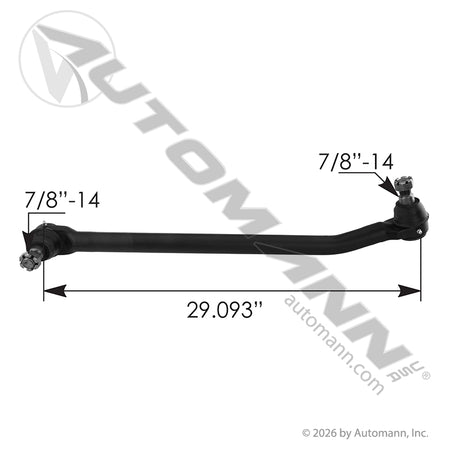 Drag Link Steering Linkage - 29.093in Center to Center - Kenworth T680 Peterbilt 579 J20-6068 463.DS7568
