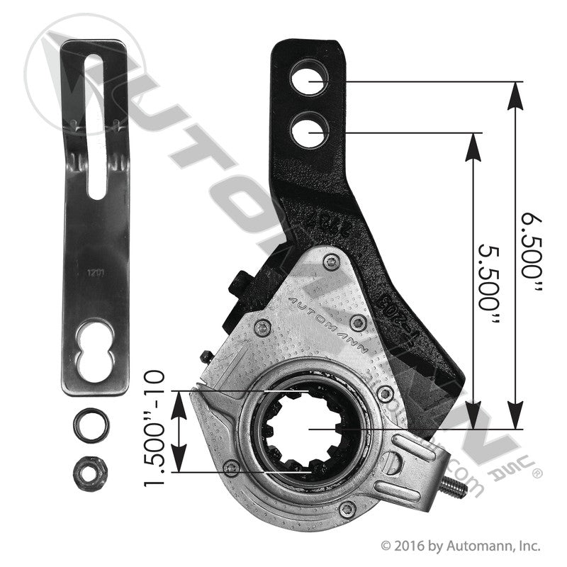 Automatic Slack Adjuster - Haldex Type 1-1/2 in.-10 Spline, 5.5-6.5 in. Arm - Replaces Haldex 40010121 Meritor R806022 135.1031