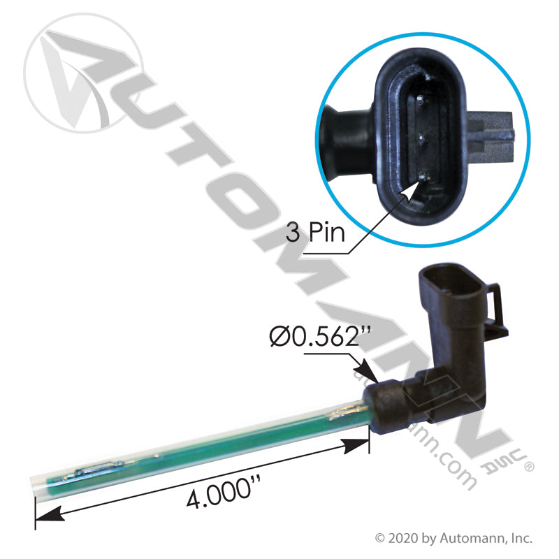Coolant Level Sensor Short Arm - 3.67 in 3-Pin Volvo VNL VNM Mack CHU CXU - 22564822 577.96504S