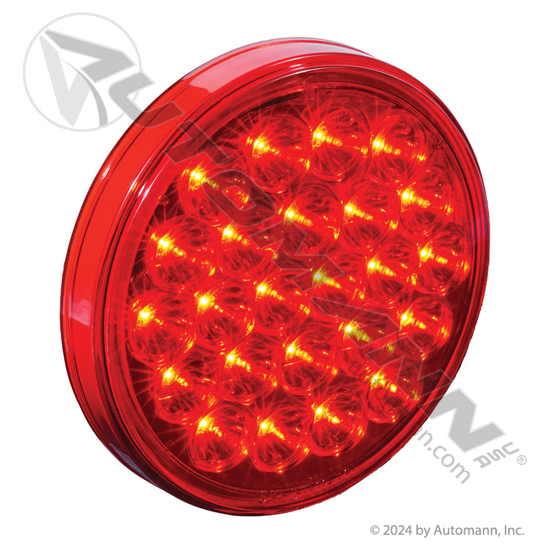 Stop Turn Tail LED Light - 4 Inch Round Red 24-Diode with Reflector - Grand General 78273BP 571.LD40R24