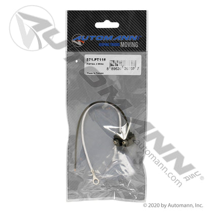 2-Wire Light Pigtail - Right-Angle PL-10, 6" Leads - Trucklite 94924 571.PT116