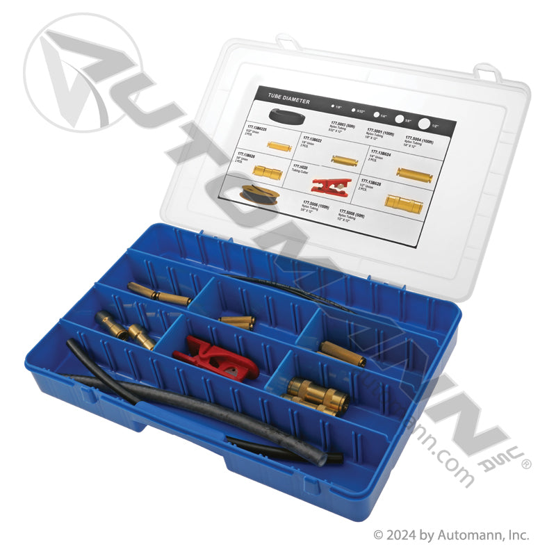 Brass DOT PLC Fitting Quick Repair Kit - Roadside Air Brake Line Repair Assortment - 177.1302KT