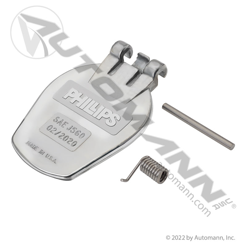 Socket Lid Replacement Kit - Zinc Die-Cast Lid, Stainless Spring & Pin - Phillips 15-796 Tectran 670-7114 PHI15-796