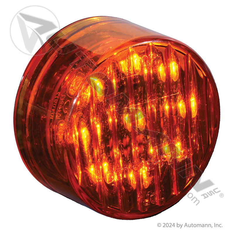 Round Marker & Clearance LED Light - 2 in Amber 9-Diode - Trucklite 3050A Grote G3003 571.LD30A9
