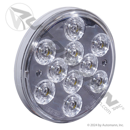 Back-Up LED Light - 4 Inch Round Clear 10-Diode with Reflector - Buyers Products 5624350 571.LD40W10-1