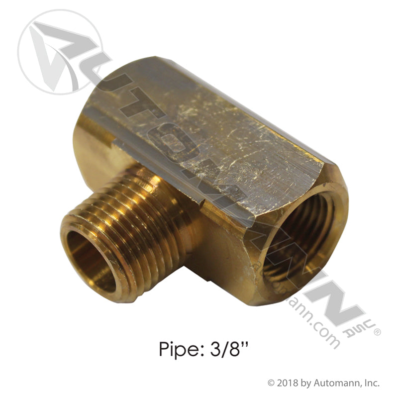Brass Male Branch Tee - 3/8" NPT Air Line Fitting - Replaces Eaton 3600X6