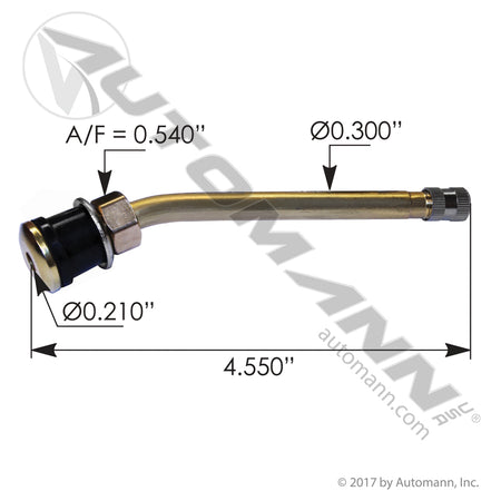 Tubeless Valve Stem 4.550in Angled High Pressure - TR573FH 5/8in Rim Hole 170.TR573FH