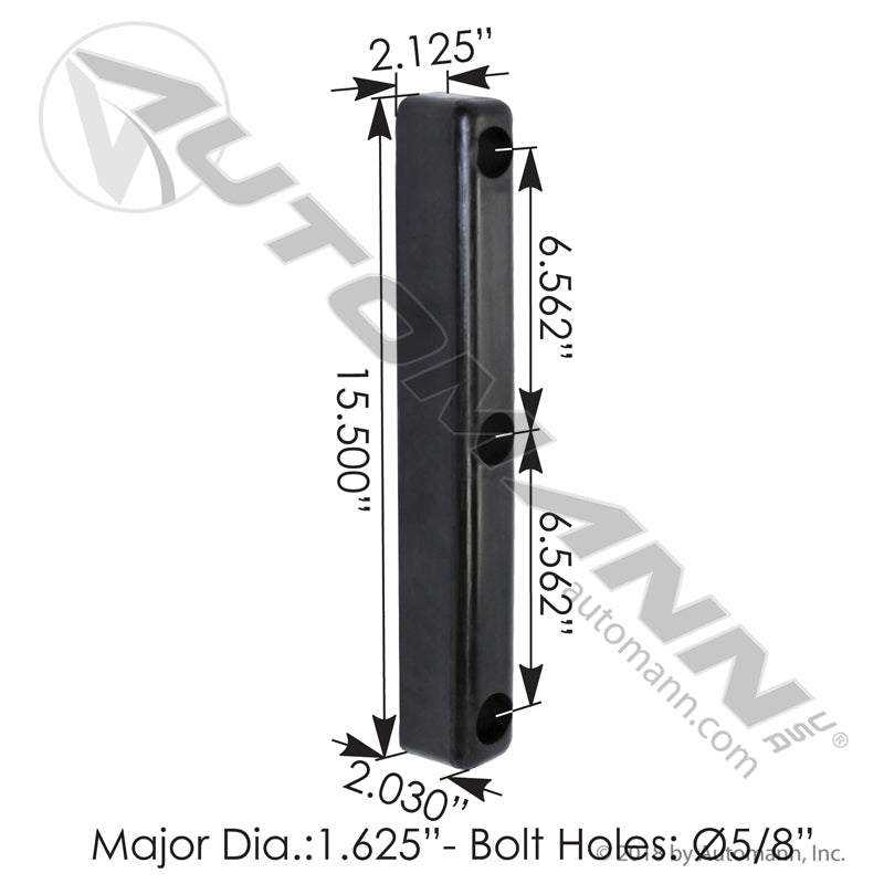 Universal Dock Bumper - Rubber 15.5in Bolt-On Bar - Tramec 30040 562.6171