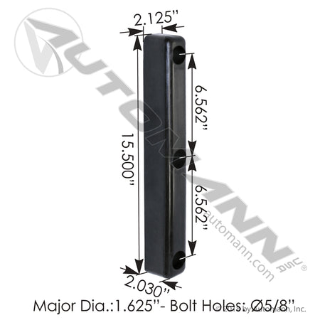 Universal Dock Bumper - Rubber 15.5in Bolt-On Bar - Tramec 30040 562.6171