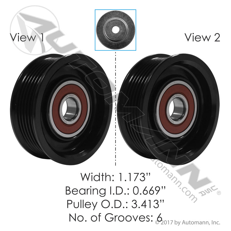 Continental Elite Idler Pulley - Grooved Poly-V, Cummins ISX15 / X15 - 49147 816.49147