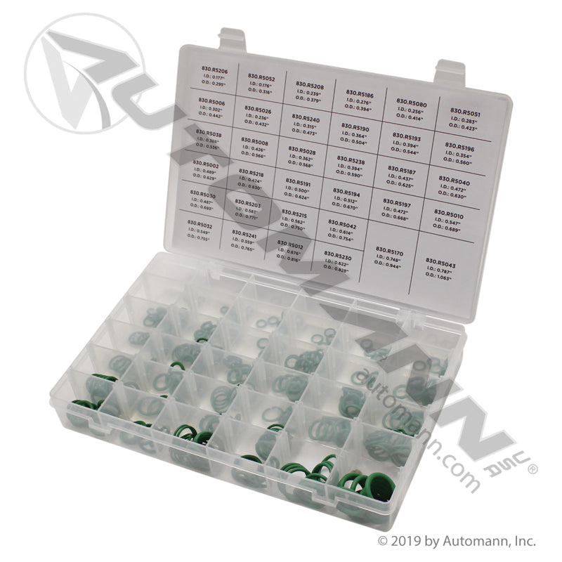 A/C O-Ring Kit - HNBR 350 Piece Assortment, 34 Sizes for R-134a & R-1234yf - Medco ATD-356 830.ORK350HNBR