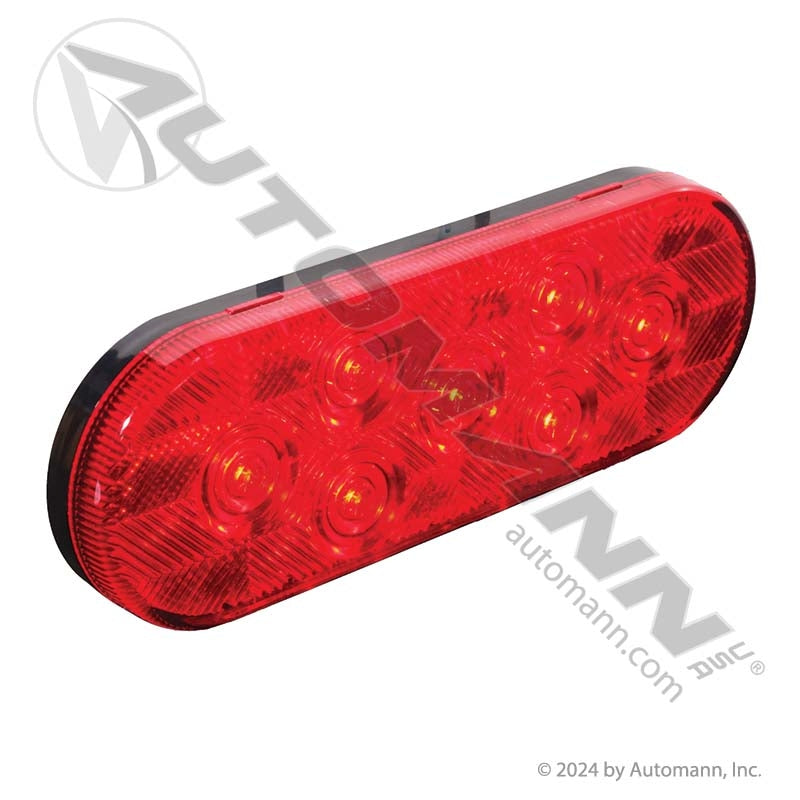 Stop Turn Tail LED Light - 6 Inch Oval Red 7-Diode - Maxxima M63346R STL12RB 571.LD60R7