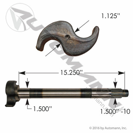 Brake S-Camshaft RH - Eaton ES Drive Axle 15.25in 10-Spline - Replaces Eaton 811407 Meritor R607284 120.101508.02