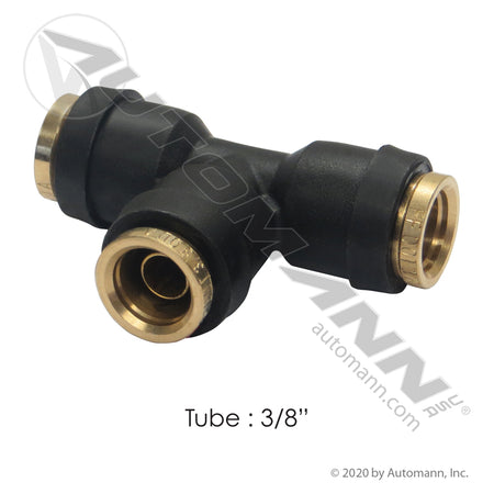 Push-to-Connect Union Tee - DOT 3/8" Air Brake Tube Fitting - Parker 364PTC-6 Tectran QL1364-6 177.12C646