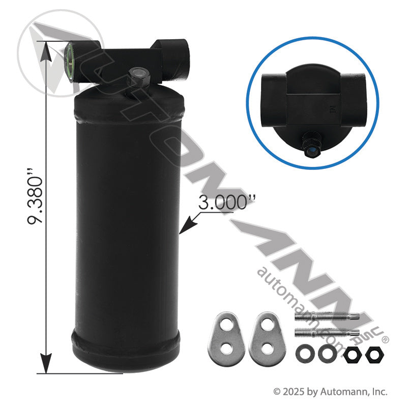 Everco HD OE A/C Receiver Drier - Volvo VNL & Mack - Volvo 82771584 MEI 7635 EVR908961