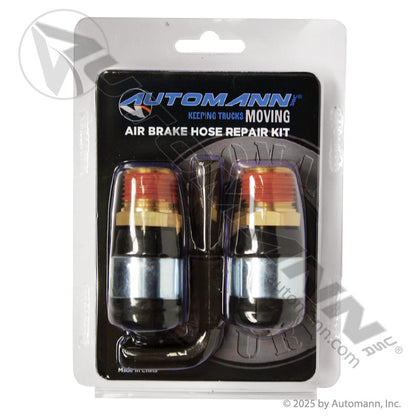 Air Brake Hose Repair Kit - 1/2in NPT for 3/8in ID Rubber Hose - 2 Fittings & Hex Key - 7031403 177.71403P