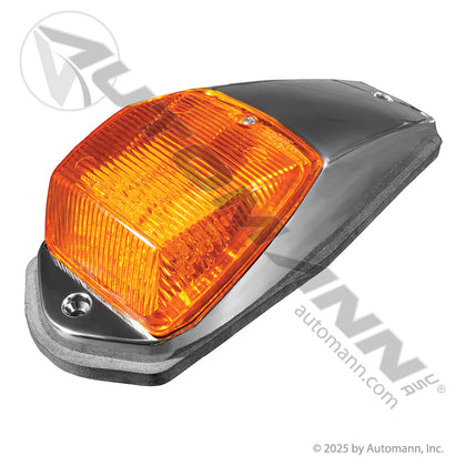 Cab Marker LED Light - Amber 31-Diode Chrome Housing for Peterbilt & Kenworth - 39996 571.LD322A36