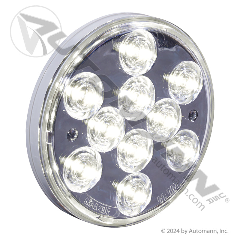 Back-Up LED Light - 4 Inch Round Clear 10-Diode with Reflector - Buyers Products 5624350 571.LD40W10-1