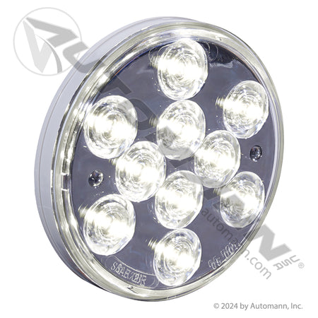 Back-Up LED Light - 4 Inch Round Clear 10-Diode with Reflector - Buyers Products 5624350 571.LD40W10-1