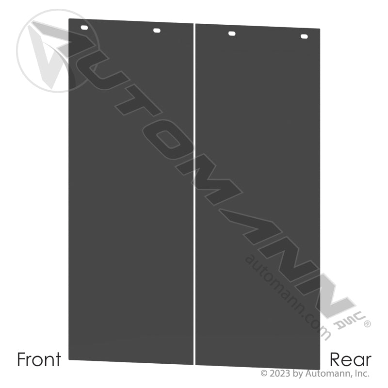 Poly Mud Flap Black Smooth - 24 x 30 x 0.150 in Heavy-Duty Anti-Sail - 562.022430B