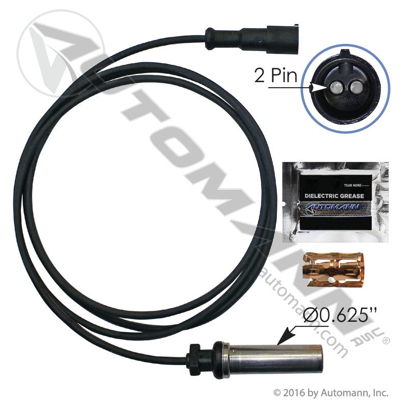 ABS Wheel Speed Sensor Kit - Straight Head 67in Cable 79mm Sensor - Meritor R955338 S4410329000 577.A5338