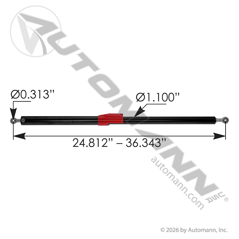 Hood Lift Strut Peterbilt 579 - 923mm Extended 630mm Compressed - Peterbilt L71-6019 Stabilus 710085 A99619