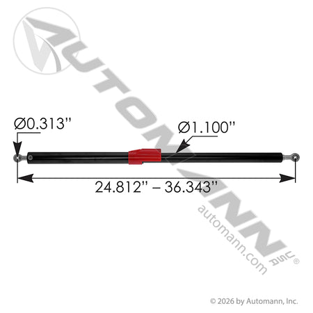 Hood Lift Strut Peterbilt 579 - 923mm Extended 630mm Compressed - Peterbilt L71-6019 Stabilus 710085 A99619