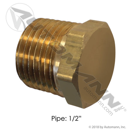 Brass Hex Plug - 1/2in NPT Port - Eaton 3152X8 Parker 218P8 177.9121D