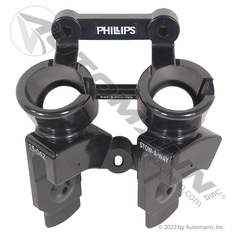 Double Plug & Gladhand Holder - STOW-A-WAY Two Plug Two Gladhand Bracket - Phillips 15-042 Grote 81-0142 PHI15-042
