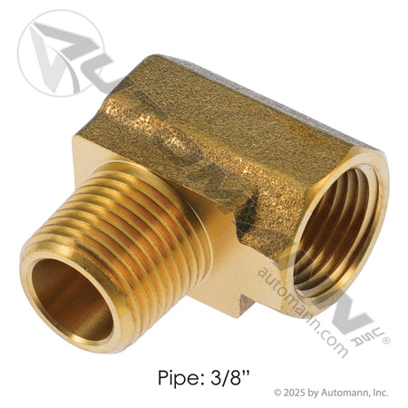 Brass Street Elbow 90 Degree - 3/8" NPT Air Line Fitting - Replaces Eaton 3400X6 Parker 2202P66 177.9116C