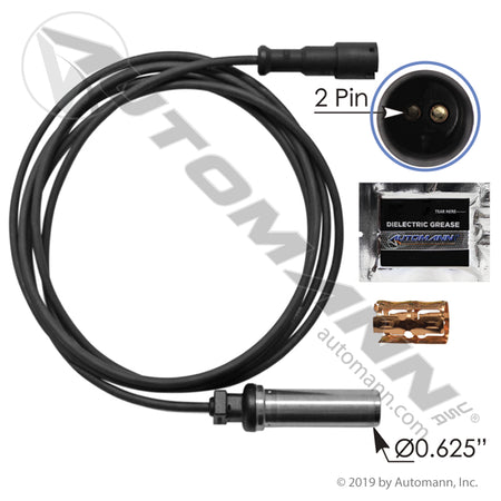 ABS Wheel Speed Sensor Kit - Straight Head 78in Cable - Meritor R955349 TDAR955349 577.A5349