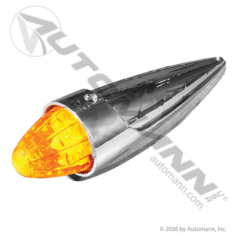 Cab Marker Light LED Amber 19-Diode Chrome - Kenworth/Mack 10.433in C to C - 39823 571.LD323A19-1