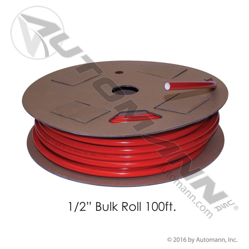 DOT Nylon Air Brake Tubing - 1/2in OD 100FT Coil Red - Eaton NT10008RD100 Haldex D1080403 177.5013R