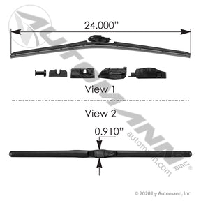 Hella Cleantech Beam Wiper Blade - 24 Inch - Replaces Anco C24UB Trico 16-240 HLK8424HE