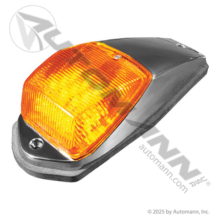 Cab Marker LED Light - Amber 31-Diode Chrome Housing for Peterbilt & Kenworth - 39996 571.LD322A36