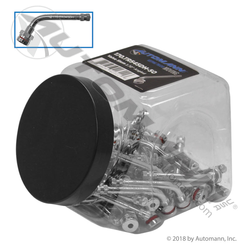 Tubeless Valve Stem 3.700in Angled 60 Degree - TR545DH Alcoa Style Wheel - 50-Piece Shop Jar 170.TR545DH-50