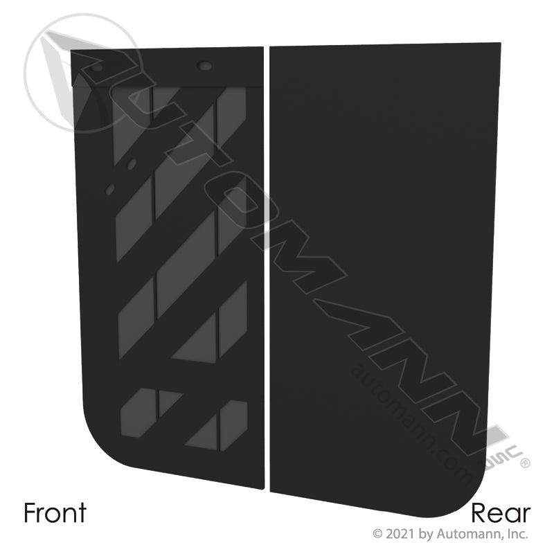 Rubber Mud Flap Chevron Style - 24 x 24 x 3/16in Heavy-Duty Anti-Sail - 562.102424
