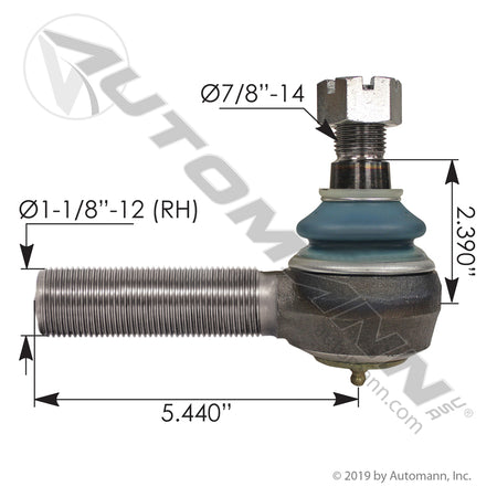Tie Rod End RH - Ford F650/F750 Ultra Steer 14K 1-1/8in-12 Right Hand Thread - Volvo/White 1091563 Meritor R230069 462.ES423R